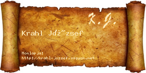 Krahl József névjegykártya